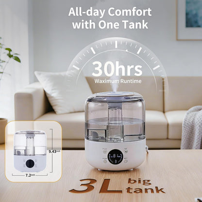 3L Top Fill Cool Mist Ultrasonic Humidifier