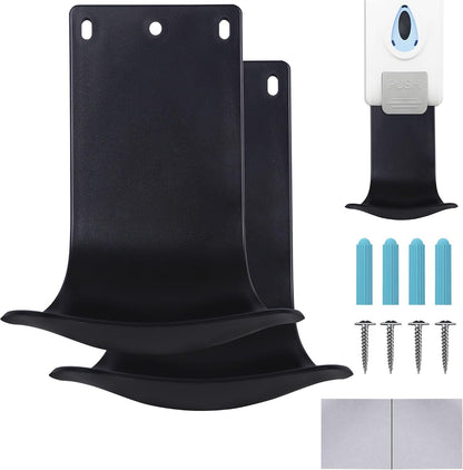 Soap Dispenser Wall Mount Drip Tray, 2Pcs Black Plastic Wall Mount Soap Dispenser Detergent Drip Tray Catcher Prevent Dripping and Spraying