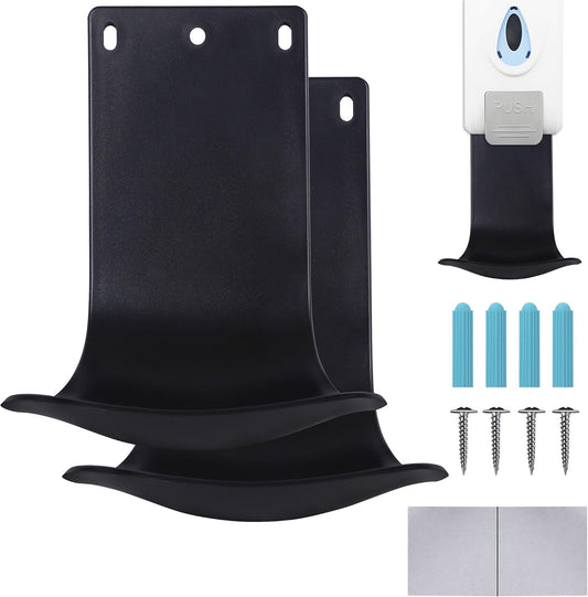Soap Dispenser Wall Mount Drip Tray, 2Pcs Black Plastic Wall Mount Soap Dispenser Detergent Drip Tray Catcher Prevent Dripping and Spraying