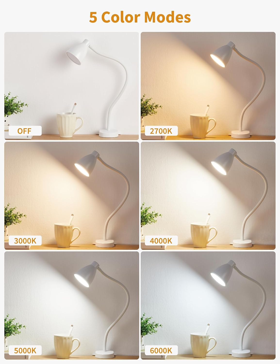 BOHON No Install Bedside Reading Light, Clip-Free Wall Mounted Lamp Black | 5 Colors & 10 Brightness Levels, Flexible Gooseneck, 30 Min Auto-Off Timer, Bed Lights for Headboard, Bedroom, Dorm