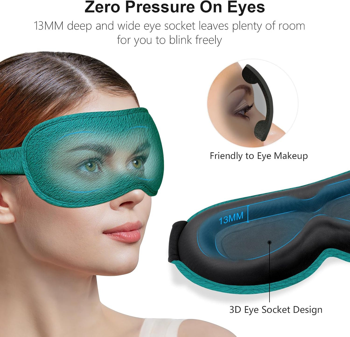Gritin 100% Blackout Sleep Eye Mask for Women Men, Zero Pressure Sleep Mask