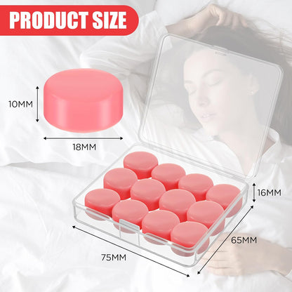 TrelaCo 12 Pack Soft Ear Plugs for Sleeping, Reusable Moldable Silicone Earplugs Noise Cancelling Reduction for Concerts, Swimming, Shooting, Snoring, Airplane, Musicians, Motorcycle (Pink)