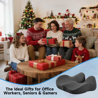 Office Chair Cushion Tailbone Pressure Relief Long Sitting Comfort Large | Ergonomic High-Density Memory Foam Seat Cushion,Removable Washable Cover for Long Hours of Desk Sitting,Dark Gray