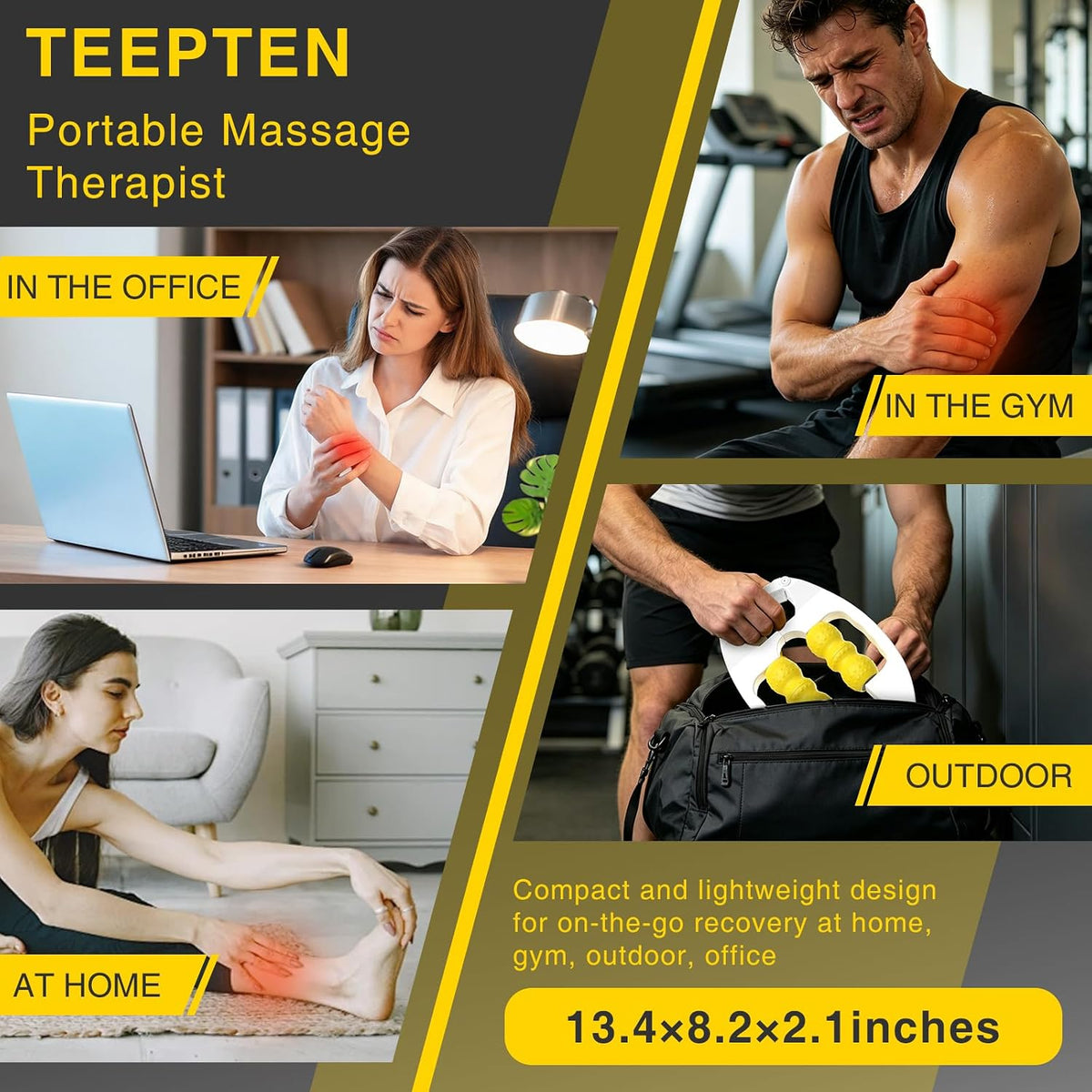Arm Massager & Forearm Massager, Adjustable Muscle Roller for Tennis Elbow