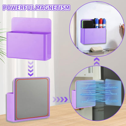 Camelmother 2Pcs Magnetic Dry Erase Marker Holder For Whiteboard Fridge | 2Slots Locker Accessories Teacher Classroom Must Haves Fridge magnets