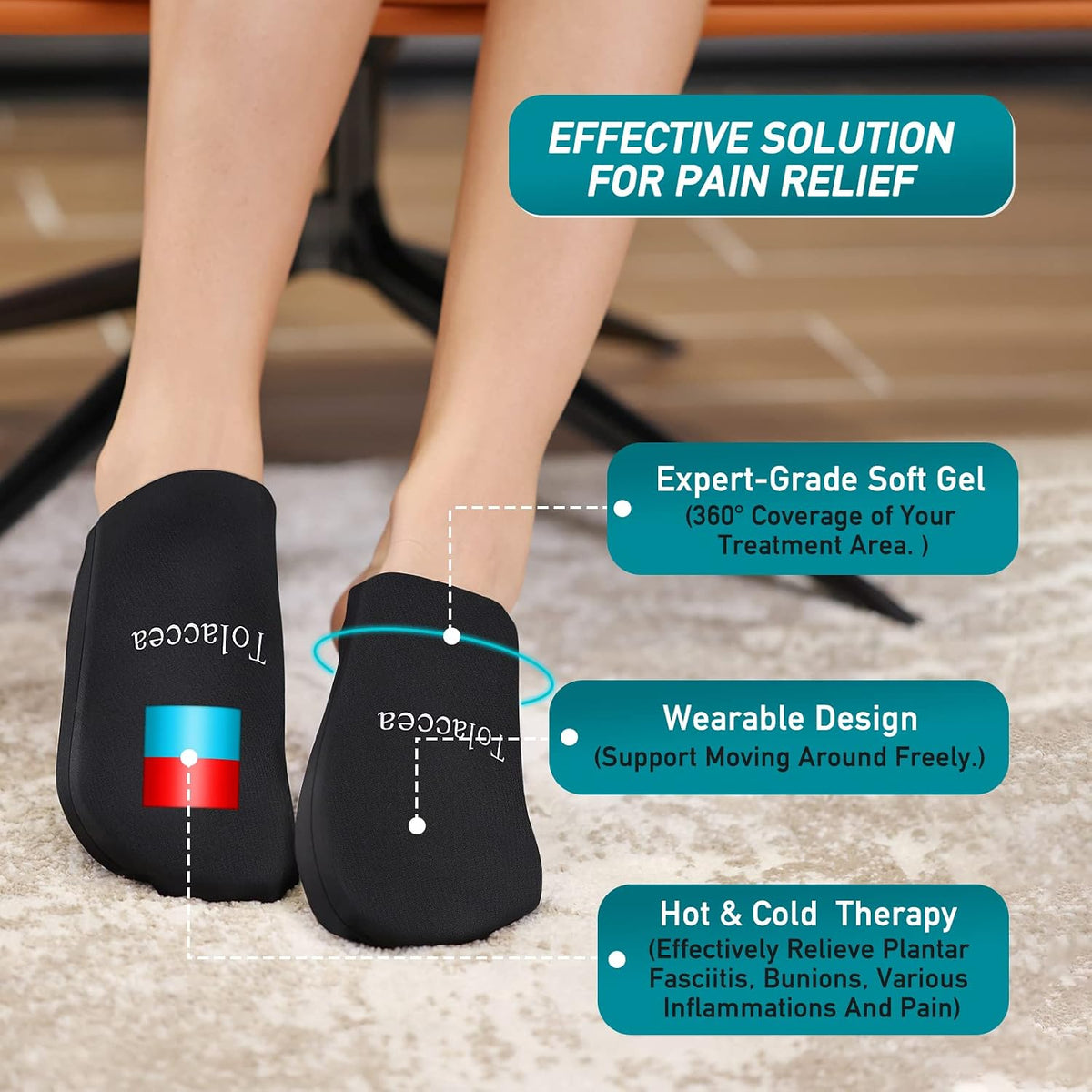 Foot Toes Ice Pack with Forefoot Gel Ice Pack Cold & Hot Therapy, 1 Pair