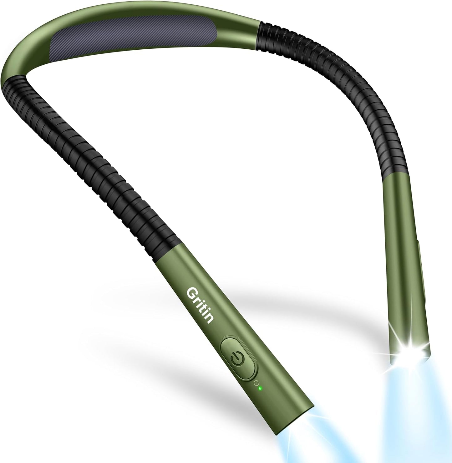 Gritin Book Light, Eye Caring 4-Color&5-Brightness Neck Light Reading Light | Stepless Dimming, 30-min Timer, 80+ Hrs Runtime, Bendable Round Neck Design, Lightweight for Reading, Knitting, Repairing