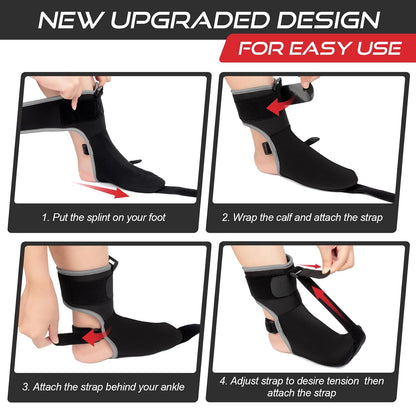Plantar Fasciitis Night Splint Sock Soft Plantar Fasciitis Brace for Sleeping Achilles Tendonitis Foot Drop Heel Pain - Plantar Fasciitis Relief Night Splint for Women Men Black Small