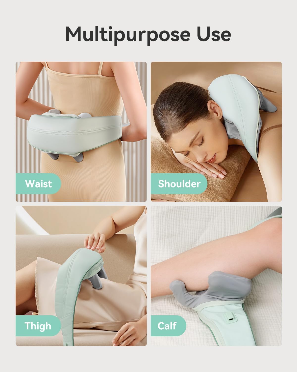 Snailax Cordless Neck & Shoulder Massager with Kneading, Heat, USB-C