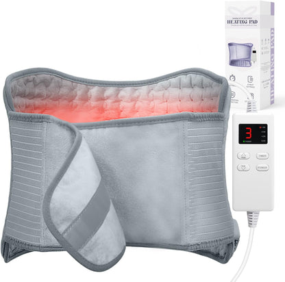 Heating Pad for Period Cramps, Electric Heat Pad with 6 Heat Levels and 4 Times Settings, Moist Heating Pad for Back Pain Relief, Neck, Shoulder, Abdomen, Birthday Gifts for Women and Men