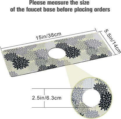 Sink Faucet Absorbing Mat, 2 Pack Drying Mat Around Faucet Sink Splash Guard Behind Faucet Sinkmat For Kitchen Bathroom Island Rv 24 * 5.5 Inch (60 * 14 cm)