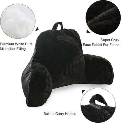 Aimuan Reading Pillow Bed Rest Wedge Adult Backrest Pillow with Arms Sitting in Bed Cushion Incline Rest Sleeping Pillow for Watching TV/Gaming/Relaxing, Ivory