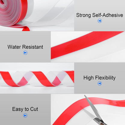 ToLanbbt Weather Stripping Silicone Door Seal Strip 2 in x 10 ft Door Draft Stopper Self Adhesive Tape, Side & Bottom Gaps Insulation Seal for Glass Shower Sliding Window, Black