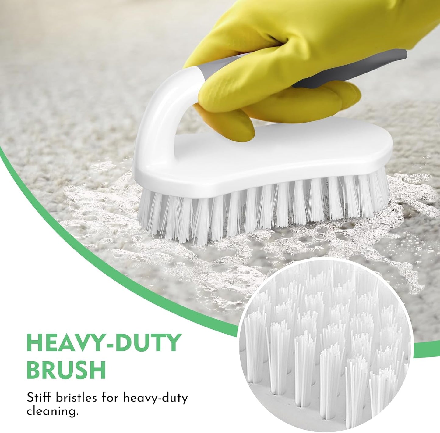 SetSail Scrub Brush, Heavy-Duty Scrub Brushes for Cleaning with Stiff Bristles Cleaning Brush for Shower, Bathroom, Carpet, Kitchen and Bathtub Scrubber - 2 Pack | Durable Bristles Ergonomic Non-Slip Tpr Grip. U-Style Hanging Loop for Storage. Use for