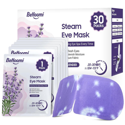 BeHoomi 30Packs Steam Eye Mask, Heated Eye Mask for Dry Eyes, Chamomile