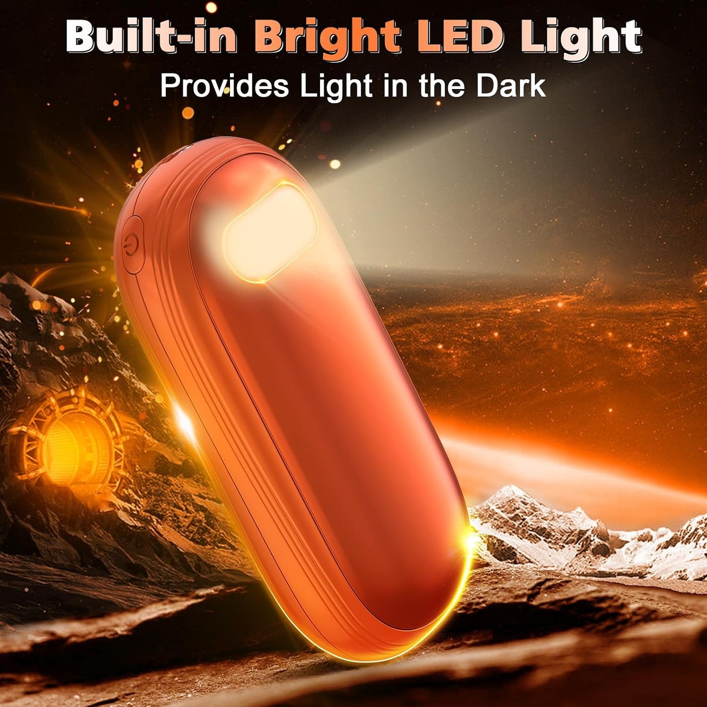 Hand Warmers Rechargeable - Electric Hand Warmers 2 Pack with Dual-Sided Heating for 15Hrs Warmth, LED Display & Flashlight, Hunting Essentials, Gifts for Christmas Man Women Raynauds Golf