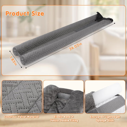 Premium Velvet Under Door Draft Stopper, Door Draft Stoppers for Bottom of Door with Double-Sided Windproof Seal, 30'' to 36'' Adjustable Gap Filler to Blocks Cold Air Light Dust Noise Drafts