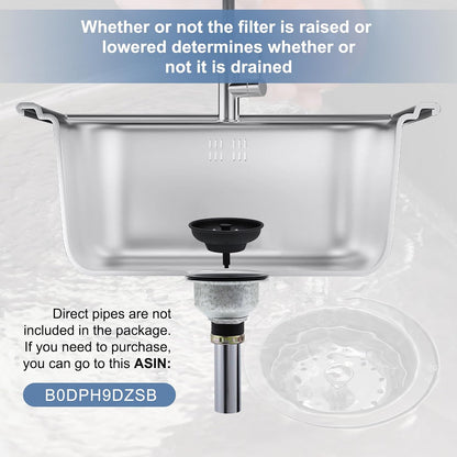 ZM Kitchen Sink Basket Strainer with Stopper, 3-1/2” Drain