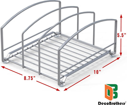 Deco Brothers Cookware Organizer Rack for Kitchen Cabinet, 3 Slot Holder | Bronze