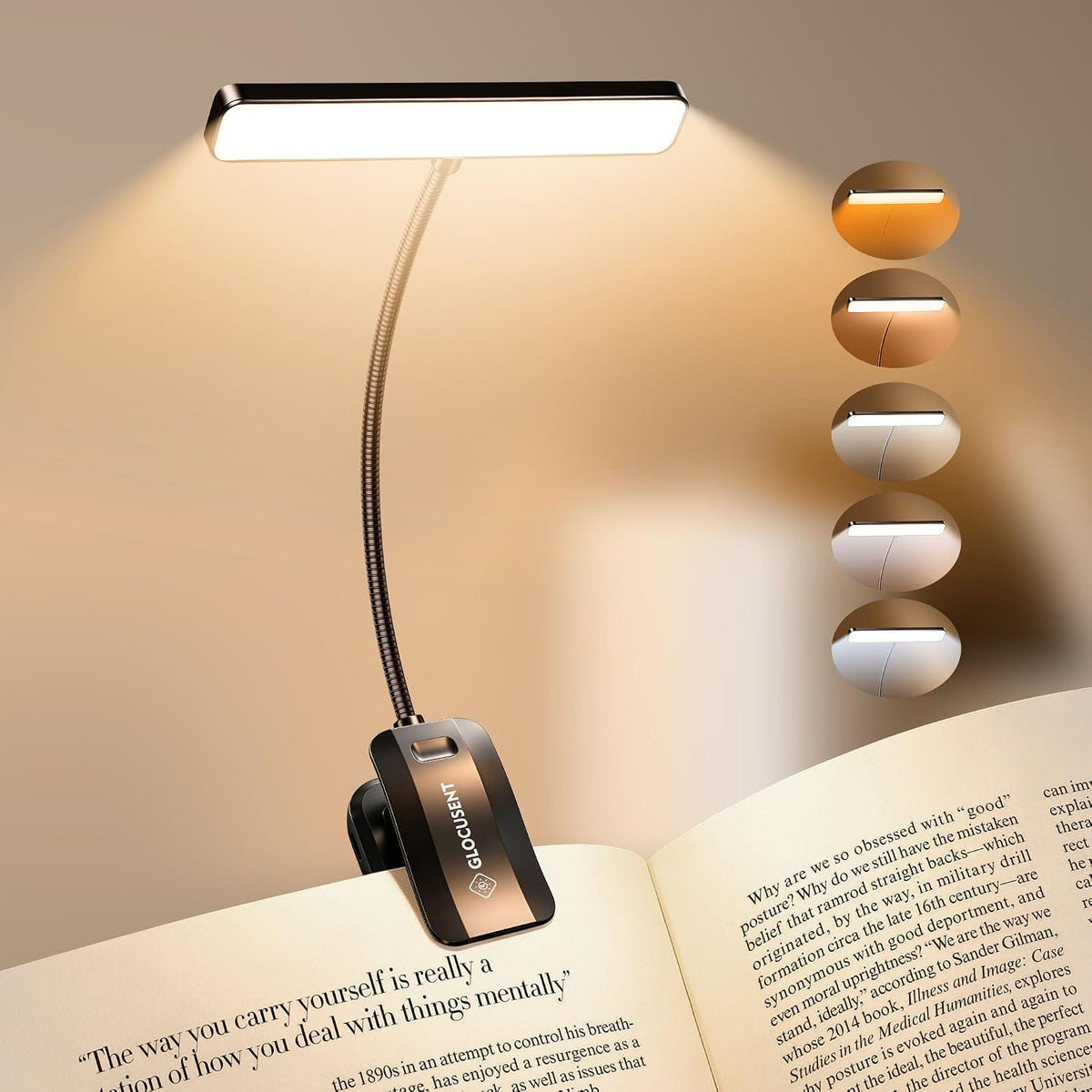 Glocusent 26 LED Reading Lights for Books in Bed, Ideal Gifts for Reader