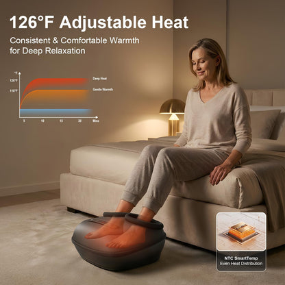 Nekteck Foot Massager with Heat [2026 Upgraded] for Circulation Neuropathy | Electric Shiatsu Foot Massage Machine for Plantar Fasciitis, 3 Intensity Levels, FSA Eligible Gifts for Men & Women