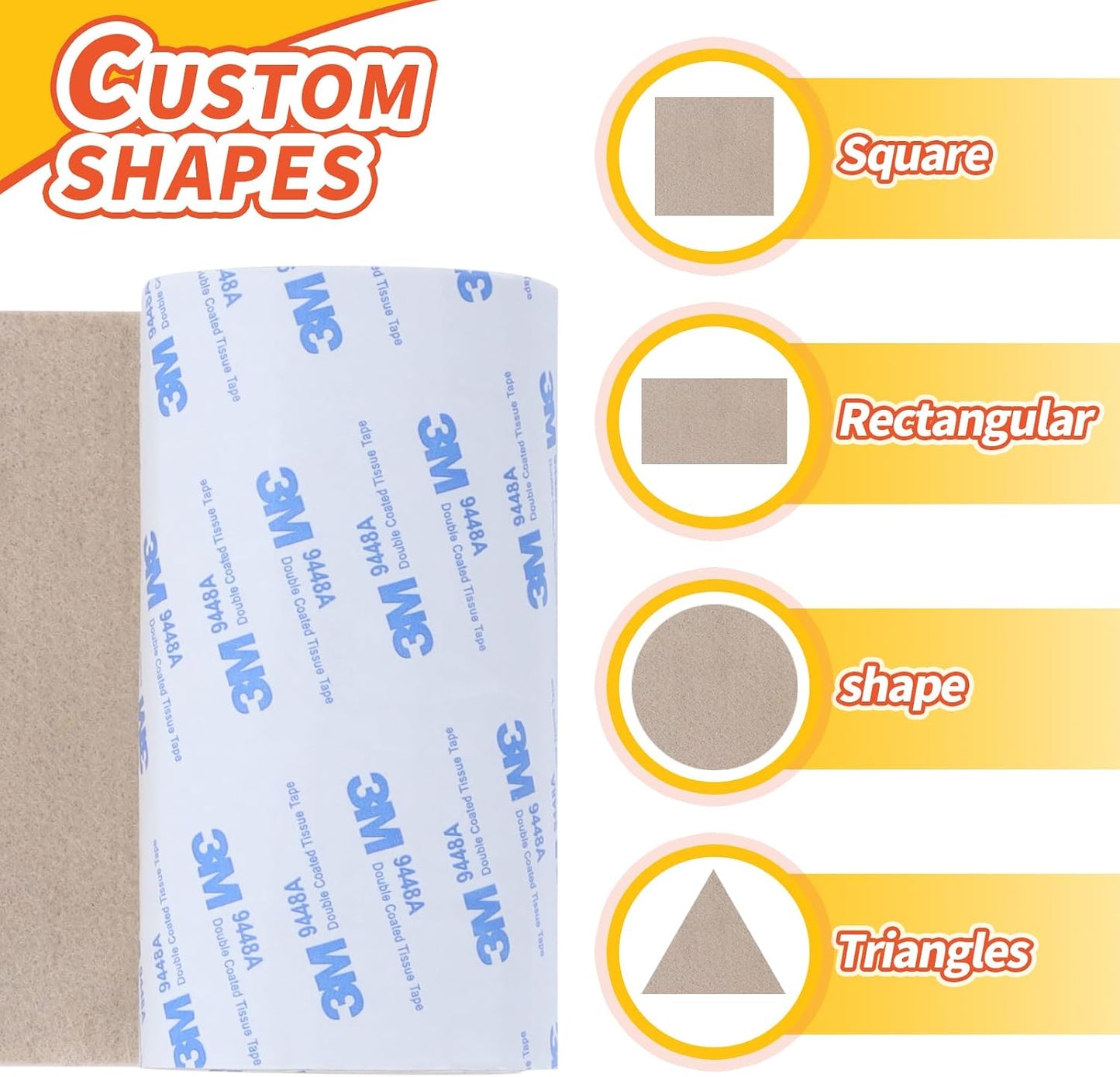 Felt Furniture Pads, 40 x 5 x 0.12 Inch Felt Strips | Non Slip Self Adhesive Cuttable Heavy Duty Felt Tape for Protecting Hardwood Floors Chair Wall Protector, Black