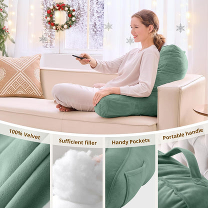 Sasttie Reading Pillows for Sitting in Bed Adult, Back Pillow Bed Sitting Up, Back-Rest Support Cushion for Sit Up on Couch, Sofa, and Floor, Dorm Essentials, Oeko-Tex Certified, Dark Grey