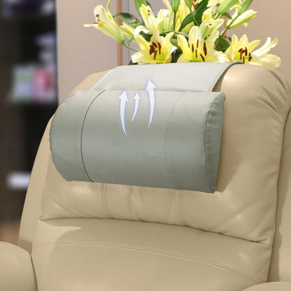 Breathable Perforated Leather Recliner Memory Foam Head Pillow - Non-Slip Base with Adjustable Neck Support in Chocolate, for Recliners, Sofas, and Loveseats, Ensuring Unmatched Relaxation