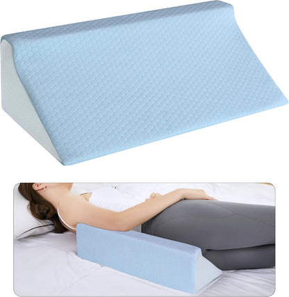 Body Positioner Wedge Pillow for Side Sleeping Support | Back and Leg Support, Body Positioning, Pregnancy Support, Ankle Elevation, Memory Foam, Machine Washable Cover