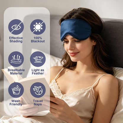 5 Pack Silk Sleep Mask, 5-Color Eye Masks for Sleep with Adjustable Strap, 100% Blackout Blindfold Super Soft Eye Cover for Travel Nap Airplane Home Sleeping, Suitable for Women & Men