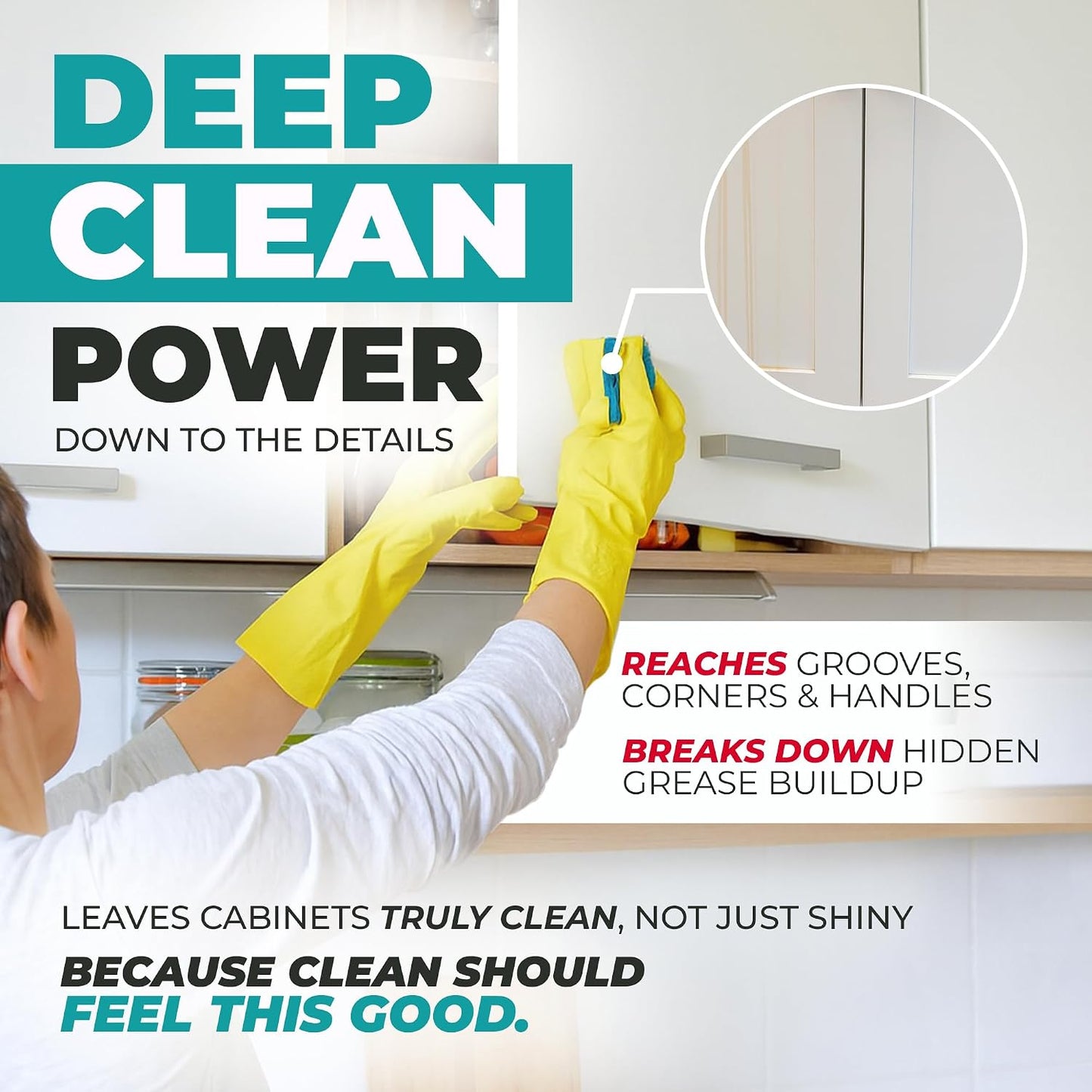 Kitchen Cabinet Cleaner – Gentle, Residue-Free and Effective Everyday Degreaser & Grime Remover for Wood, Painted and Finished Furniture - Complete with Cleaning Brush & Cabinet Cleaner Spray 32oz