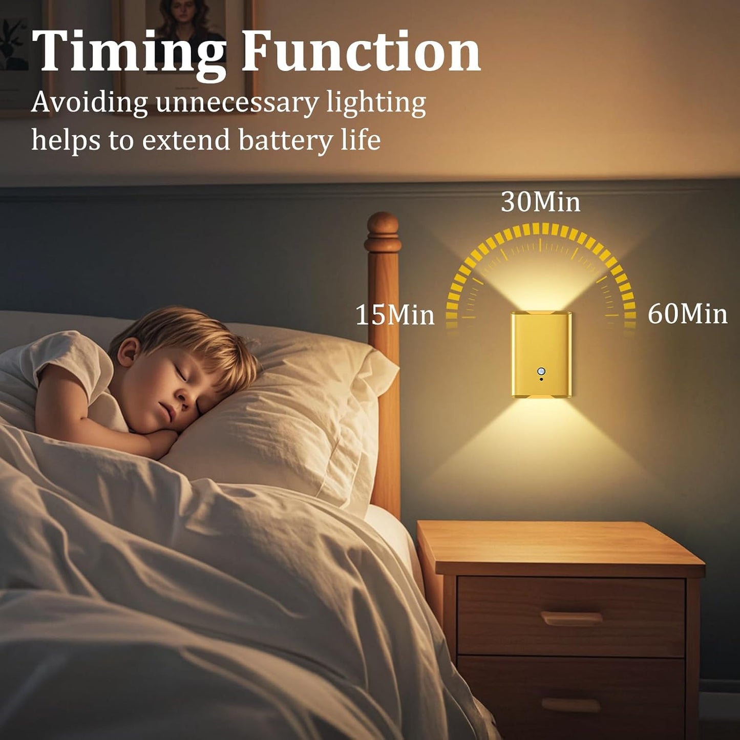 Eneru Motion Sensor Wall Sconce, Rechargeable Wireless Lights Indoor 2 Pack | 5000mAh battery powered, remote 3CCT dimmable, cordless magnetic mount, motion night light for hallway closet bathroom stair