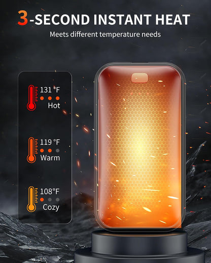 Lerat Hand Warmers Rechargeable 2 Pack, Portable Electric Hand Warmer Max 131℉, Reusable Slim Pocket Heater Handwarmers, Gifts for Men, Women, Outdoor, Golf, Camping, Hunting Essentials