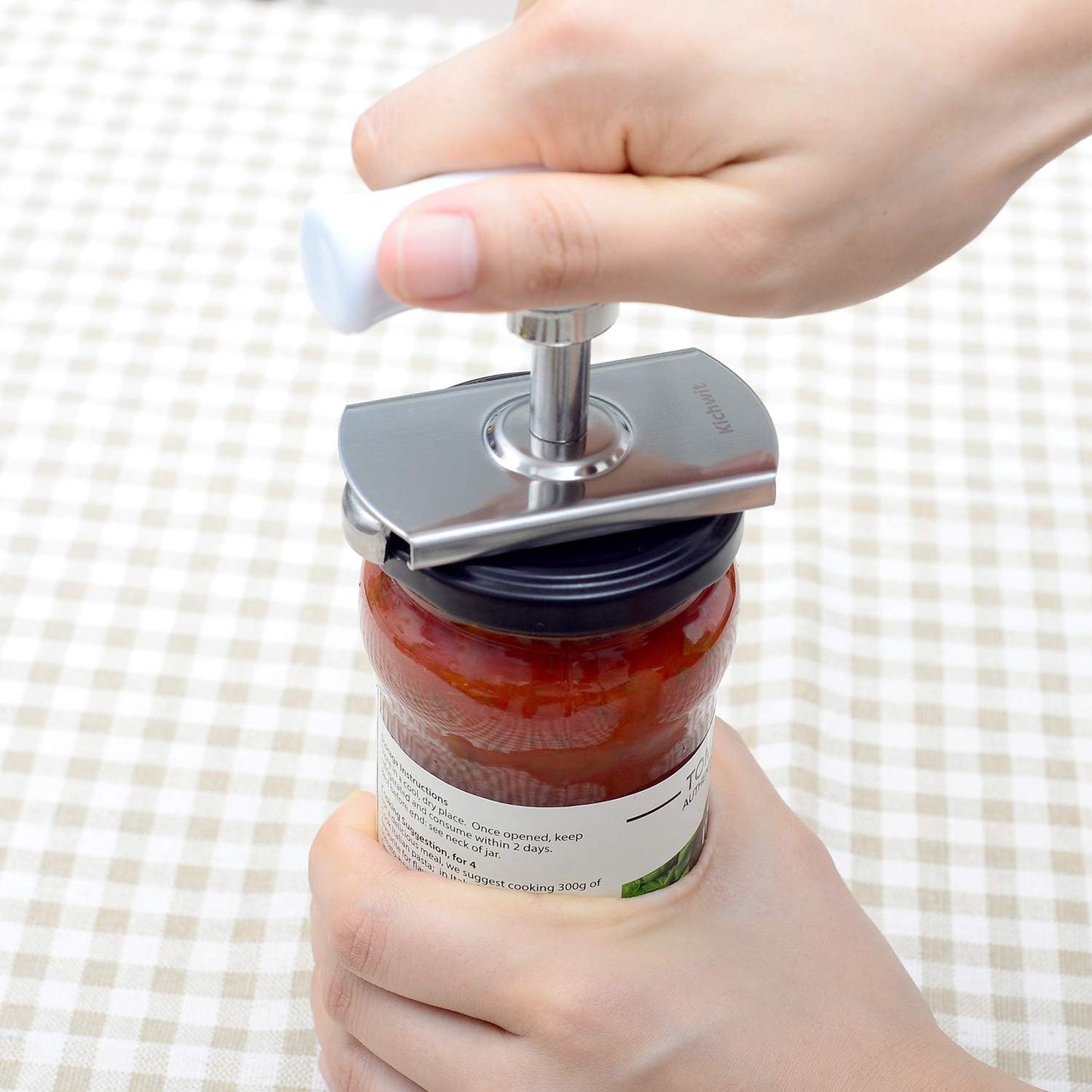 Kichwit Jar Opener for Arthritis, Stainless Steel | Jar Lid Opener for Small and Medium Jar Lids