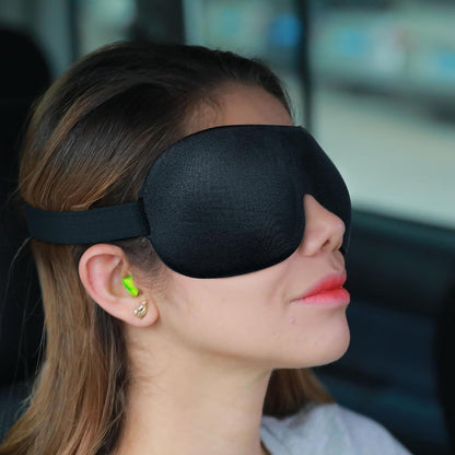 Sleep Mask SleepFun Invisible Alar Deep Orbit 3D Eye Mask Ultra Lightweight & Comfortable Sleeping Mask for Travel, Nap, Shift Works, Black & Blue