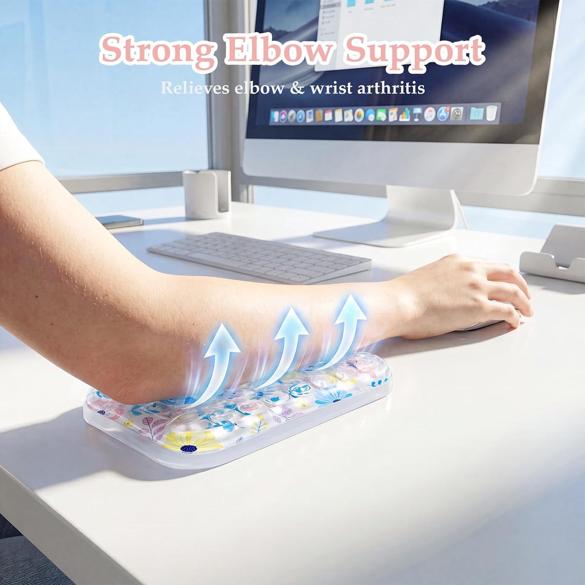 Ospelelf Ergonomic Elbow Pad, Gel Keyboard Wrist Rest Support for Office Desk Chair, Arm Wrist Pad for Typing Pain Relief