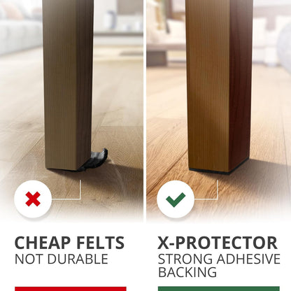 X-Protector Felt Furniture Pads - 20 PCS 6 x 1/2" - Premium Felt Strips | with Adhesive Backing - Rectangular Furniture Pads for Hardwood Floors - Cut Furniture Felt Pads to Size You Need! (Beige)