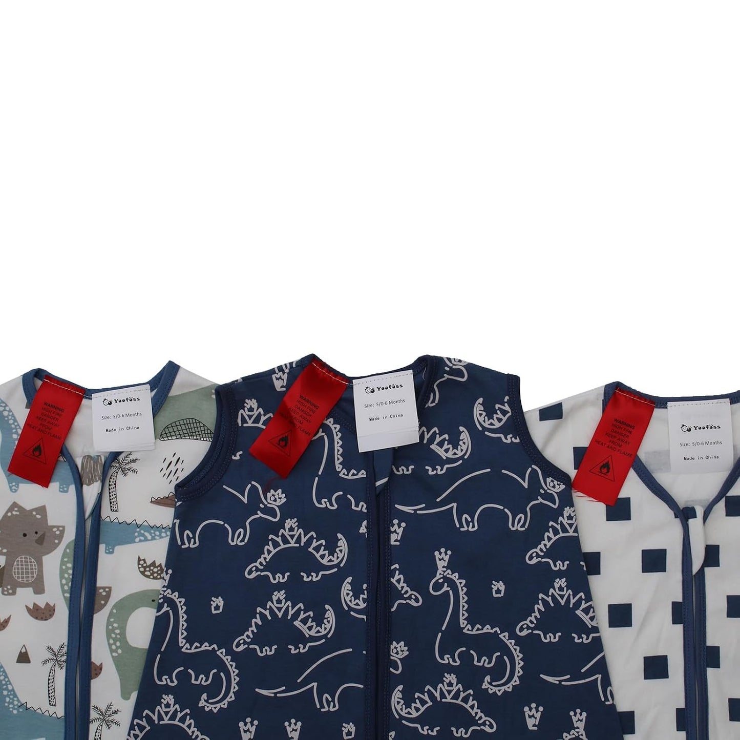 Yoofoss Baby Sleep Sack 0-6 Months Wearable Blanket for Babies 100% Organic Cotton 2-Way Zipper TOG 0.5 Toddler Sleeping Sack 3 Pack, Sleep Sacks