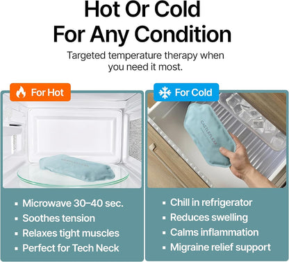 CastleFlexx Dual Hot & Cold Therapy Packs | Gel-Free, Flexible & Reusable for Neck, Shoulders, Joints & Muscles | Microwave & Freezer Safe | Ideal for Daily Relief - Earth
