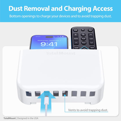 TotalMount Drop-Free Remote Holder – Removable Adhesive Strips – Black | Designed in the USA – Simply Put the Remotes In – No Tricky Magnet Alignment Needed (Holds 2 or 3 Remote Controls)