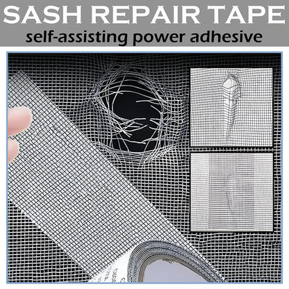 Window Screen Repair Tape, New Strong Adhesive Screen Repair Tape Screen Repair Kit Fiberglass Screen Tape Mesh Repair Suitable for mesh Doors and Windows (Gray)