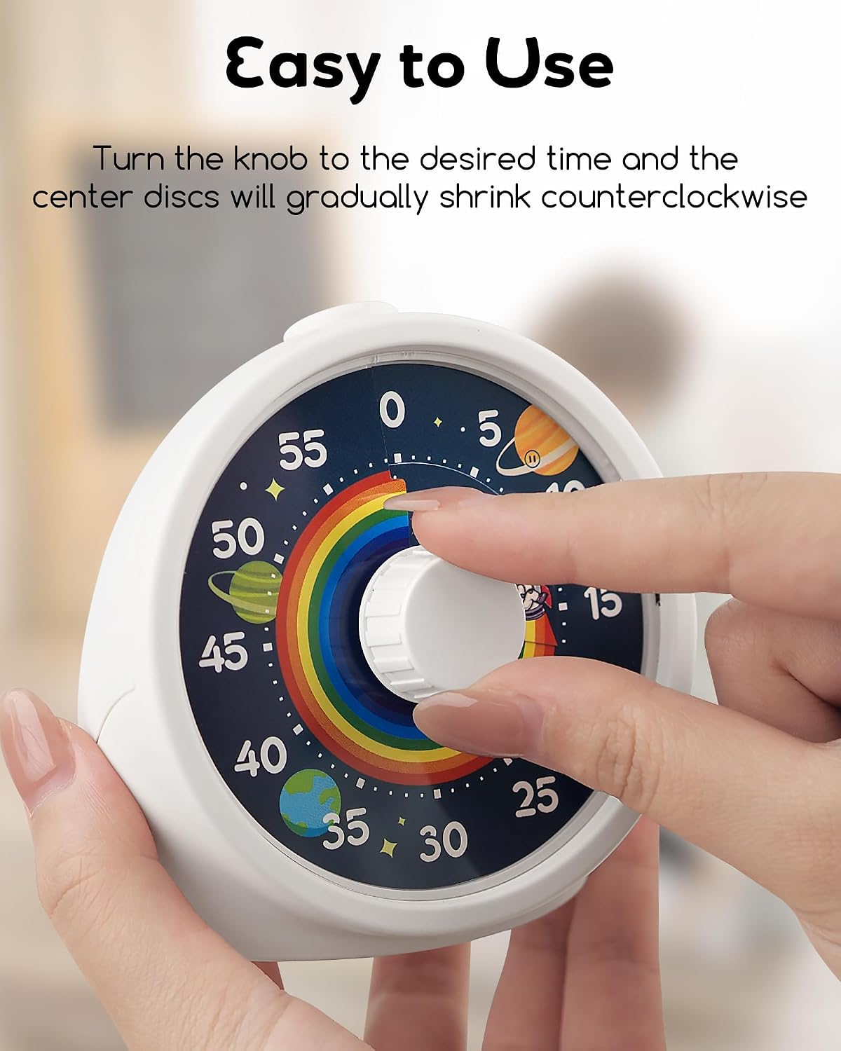 BellMan Visual Timer with Pause Button, Time Management Tool, Design for Home, Office and Gift, Rocket