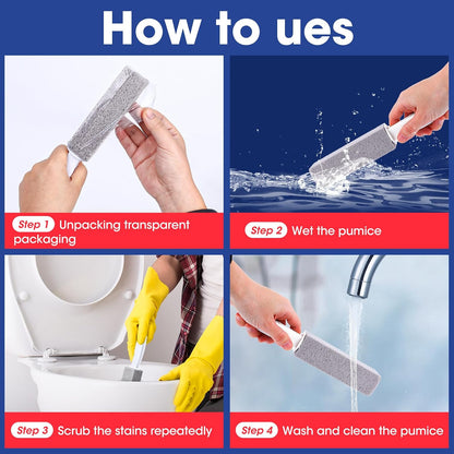 5 Pack Pumice Stone for Cleaning, Pumie Scouring Stick with Handle, Pumice Stone Toilet Bowl Cleaner, Hard Water Stain Remover for Toilet, Bathroom, Kitchen Sink, Grill