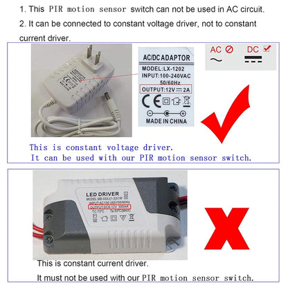 Motion Sensor Switch, DC 3.7v to 24V 4A PIR Motion Sensor for LED Lights, Mini Infrared Sensor Switch That can be Built into The Light bar or Box (3 Pieces 1037）, 3pieces 1037