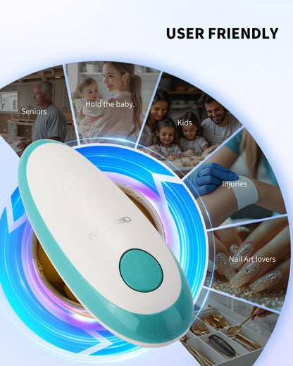 CIRCLE JOY Electric Can Opener, One-Touch Automatic Can Opening with Smooth Edges, Food Safety Handheld Battery-Operated Can Opener for Kitchen and Seniors, Blue