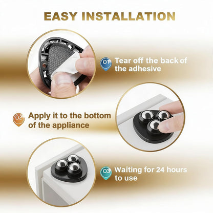 Self Adhesive Appliance Sliders 8 Pack Kitchen & Furniture Rollers | Move Small Appliances Easily 360° Glide No Tools Peel Stick 12lbs Per Wheel
