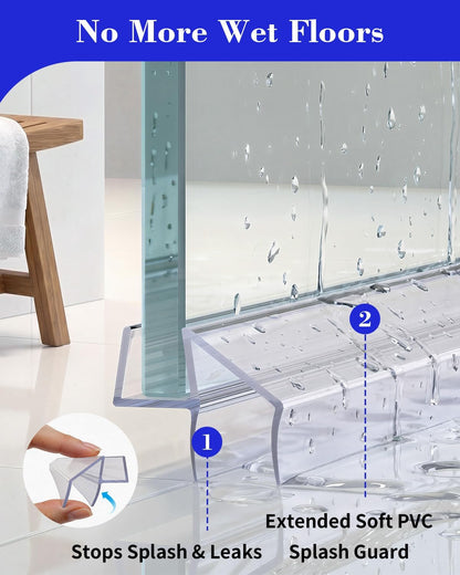 Yecaye 3-Pack 3/8" x 36" Shower Door Bottom Seal Strip, Shower Door Sweep | Shower Door Sweep for 3/8'' Glass, 36in Frameless Glass Shower Door Seal Strip Stop Shower Leaks and Create a Water Barrier