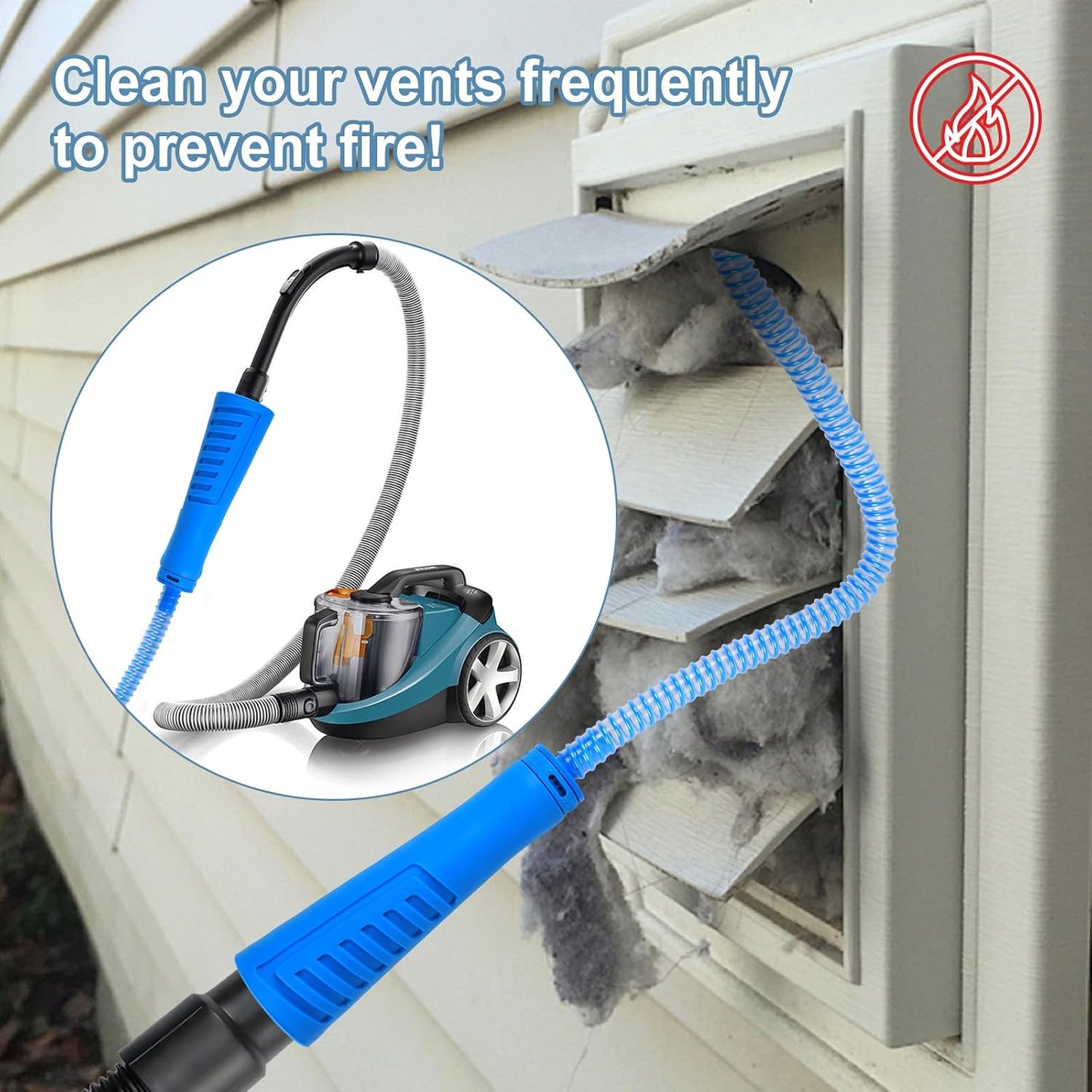 Ronsit Dryer Cleaner Vent Brush-75cm Flexible Dryer Vent Cleaner-Long Brush | Refrigerator Condenser Coil Brush Long Flexible Refrigerator Coil Cleaning Brush