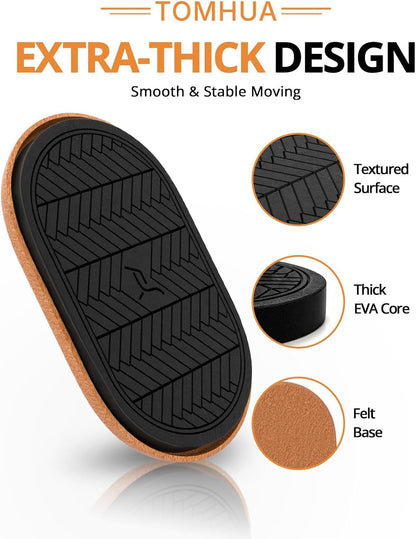 Furniture Sliders for Hardwood Floors Felt Heavy-Duty Furniture Movers | 8 Pack 9-1/2" Oval Reusable Furniture Slider with Extra Thick Design Beige Felt Sliders for Hard Surfaces Effortless Moving