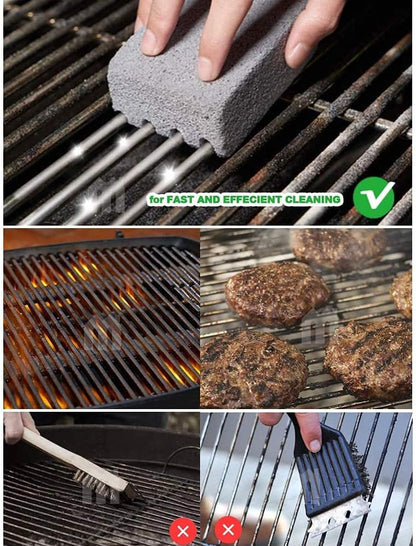 Magic Blackstone Griddle Scraper，4 Pack Gray Stone Cleaning Block Clean Brick for Grill, Removing Stains BBQ，Pool, Racks, Baking Steel, Oven, Flat Top Cookers, Utensils, Exfoliation Dead Skin, Toilet